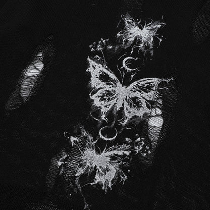 Women's oversized sweater with graphic print and distressed details NOVAE