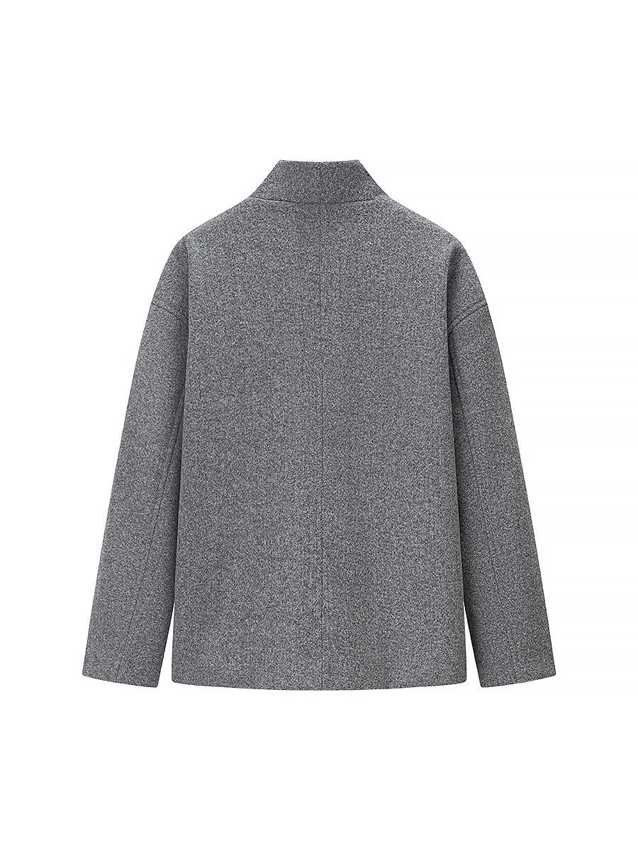 Women's elegant winter jacket with double button placket and stand-up collar NOVAE