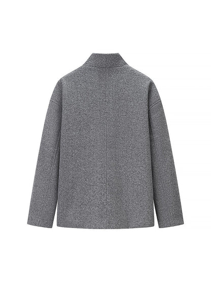 Women's elegant winter jacket with double button placket and stand-up collar NOVAE