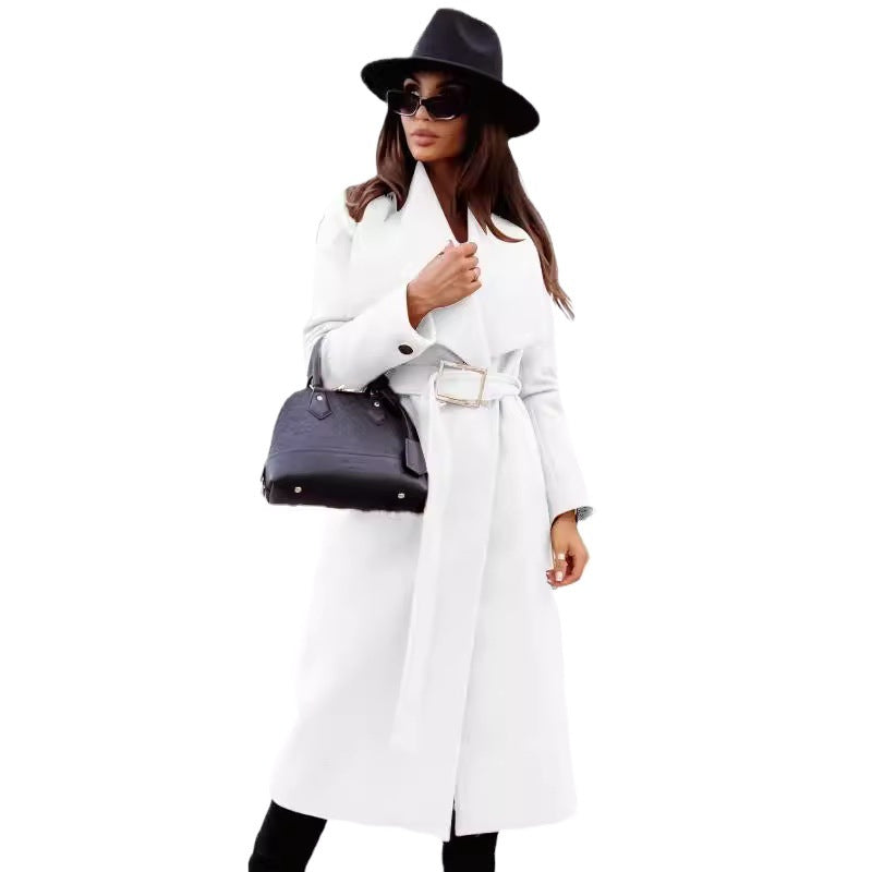 Women's Elegant Coat with Belt and Classic Cut NOVAE