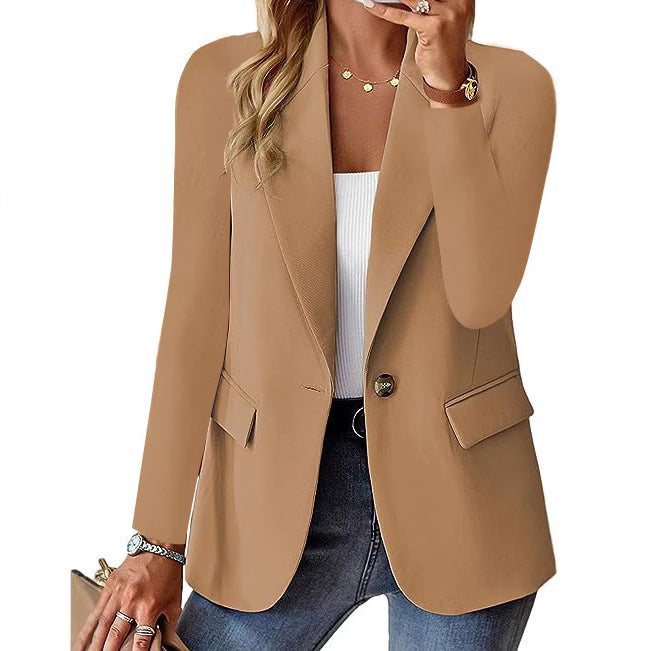 Women's elegant blazer with classic cut and pockets NOVAE