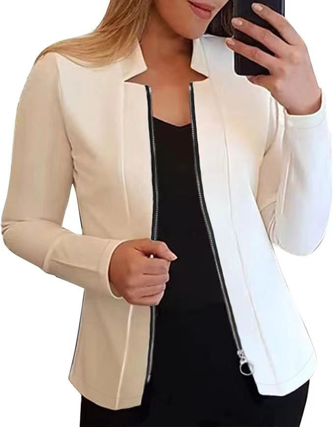 Women's elegant jacket with full-length zipper and slim fit NOVAE