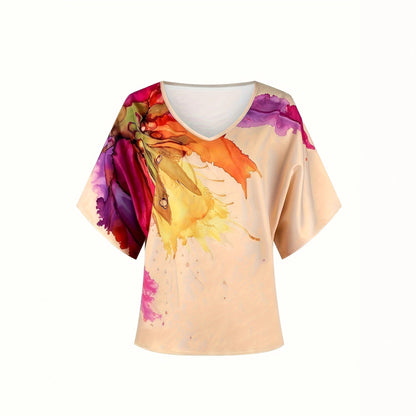 Women's Elegant Two-Piece Pantsuit with Artistic Print NOVAE