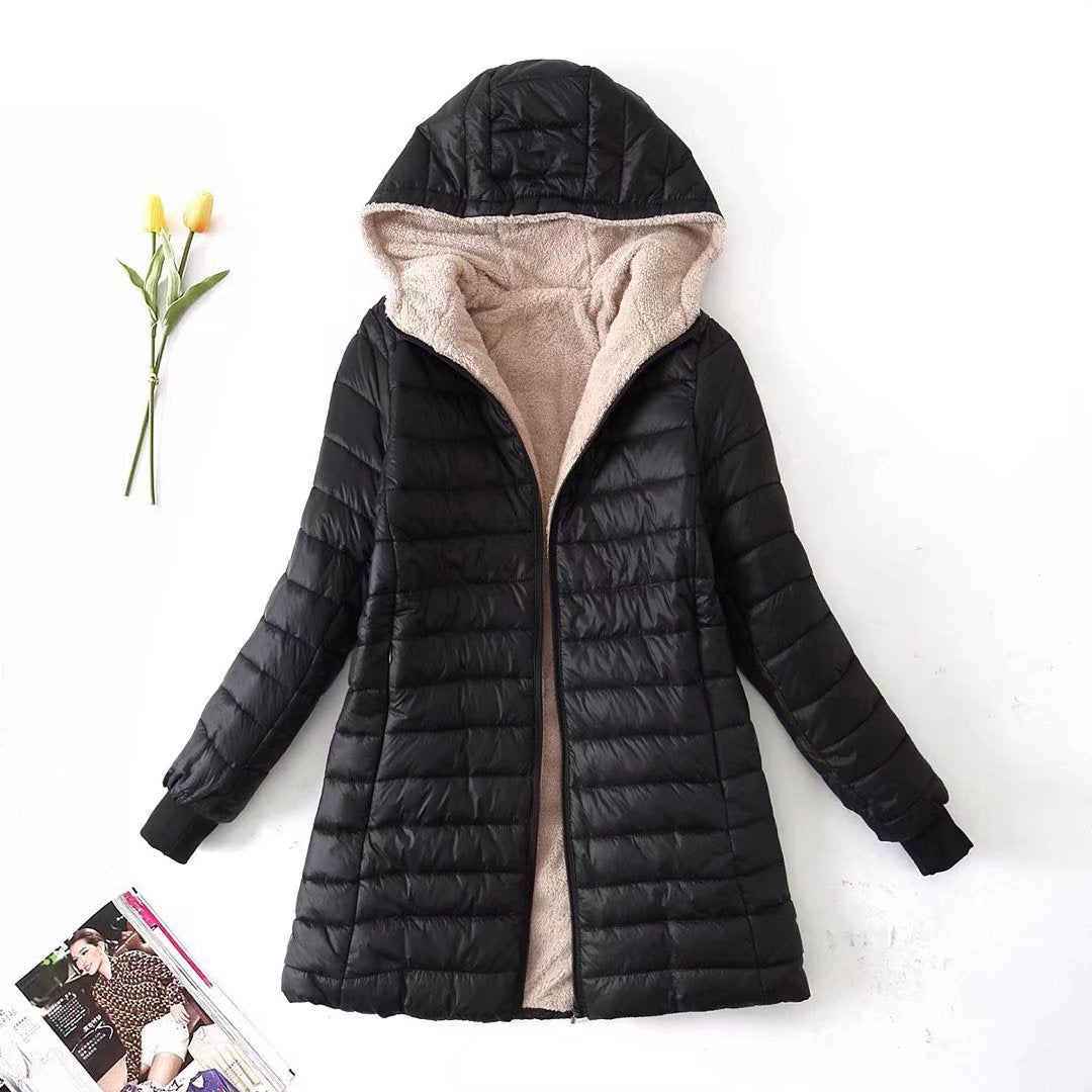 Women's quilted winter jacket with hood and cozy lining NOVAE