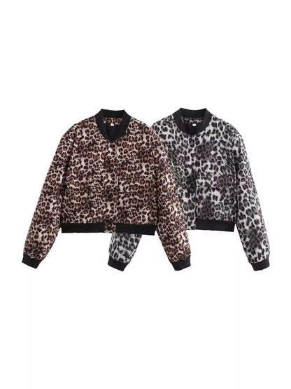 Women's fashionable bomber jacket in animal print NOVAE