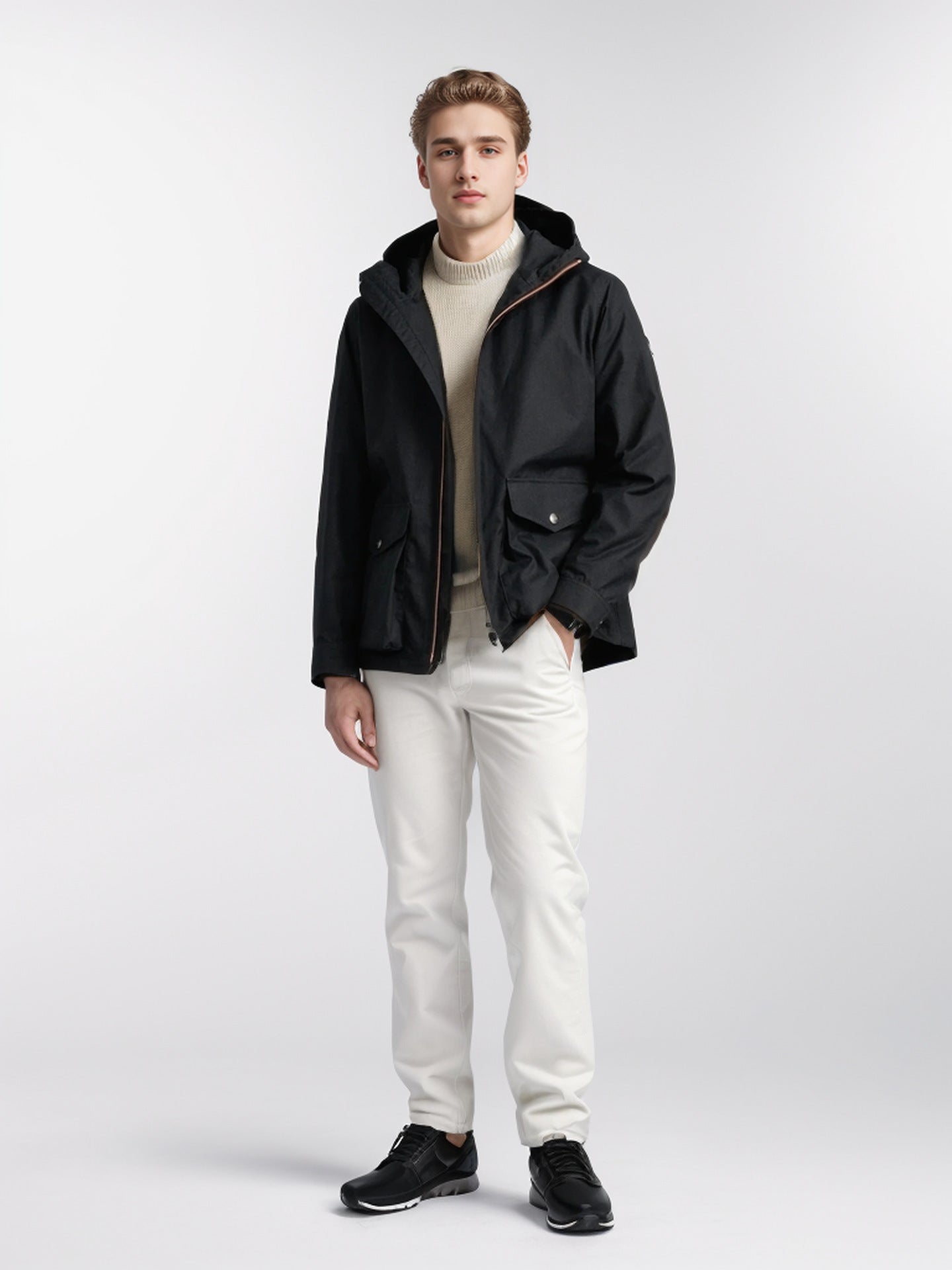 Men's functional transitional jacket with detachable hood NOVAE
