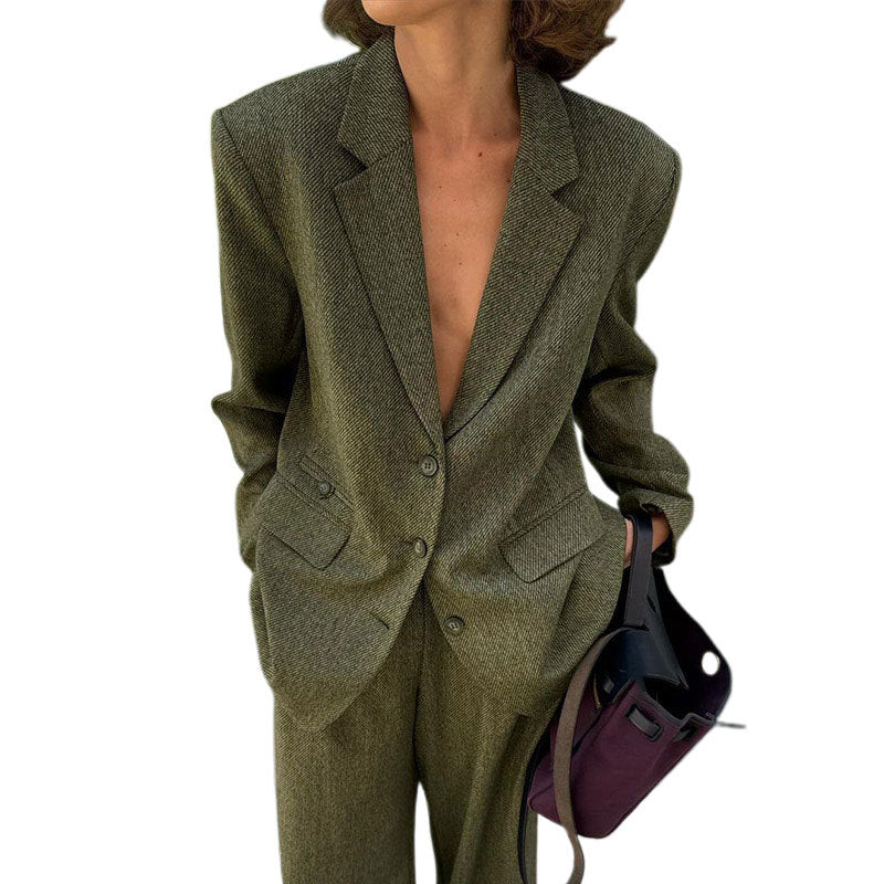 Women's Elegant Blazer Jacket with Fine Texture and Classic Details NOVAE