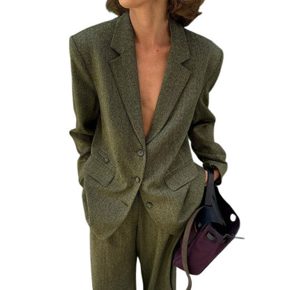 Women's Elegant Blazer Jacket with Fine Texture and Classic Details NOVAE