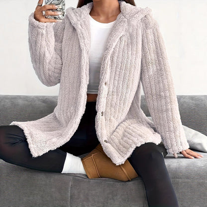 Women's hooded jacket made of soft fleece NOVAE