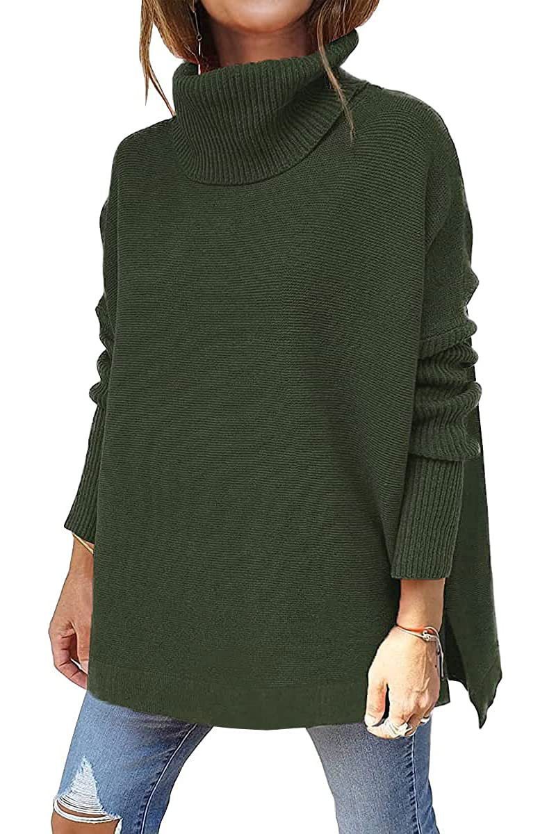 Women's comfortable roll-neck sweater with soft knit pattern NOVAE