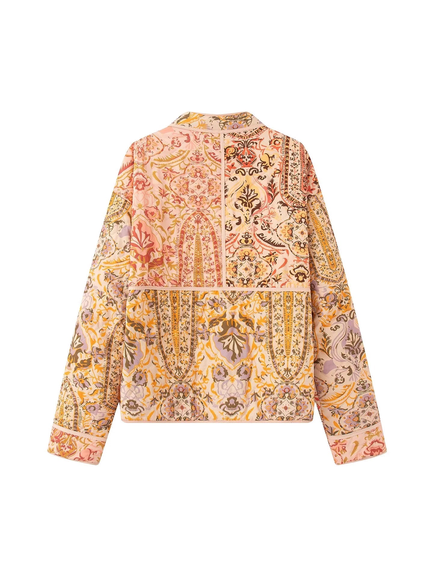 Women's quilted jacket with floral patterns and practical pockets NOVAE