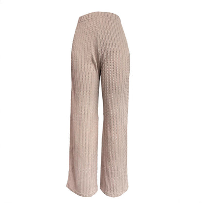 Women's wide-leg knit trousers with a sophisticated textured pattern NOVAE