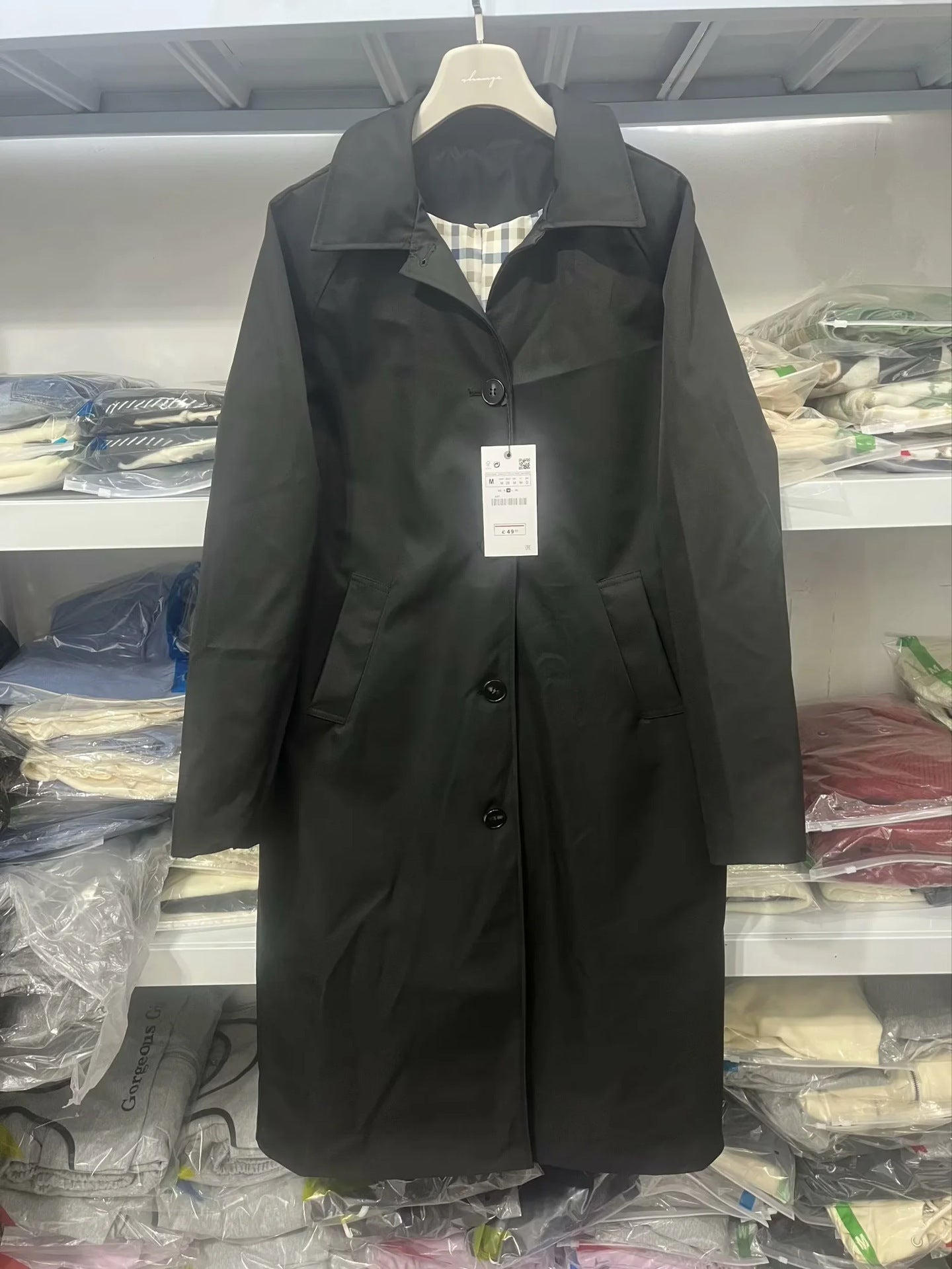 Women's fashionable transitional jacket with elegant stand-up collar and practical button details NOVAE