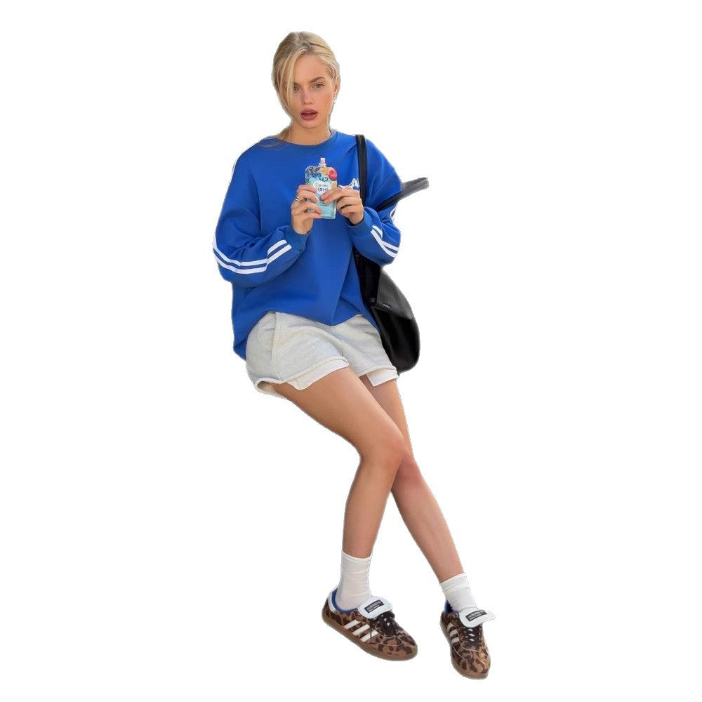 Women's casual sweatshirt with sporty stripes NOVAE