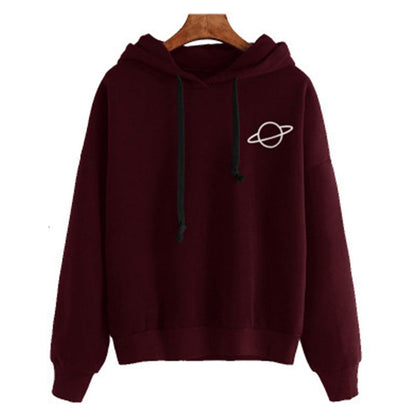 Women's hoodie with a creative planet design and comfortable cut NOVAE