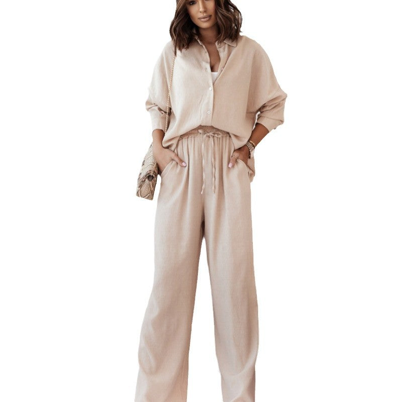 Women's elegant leisure suit set with a relaxed fit and fine fabric NOVAE