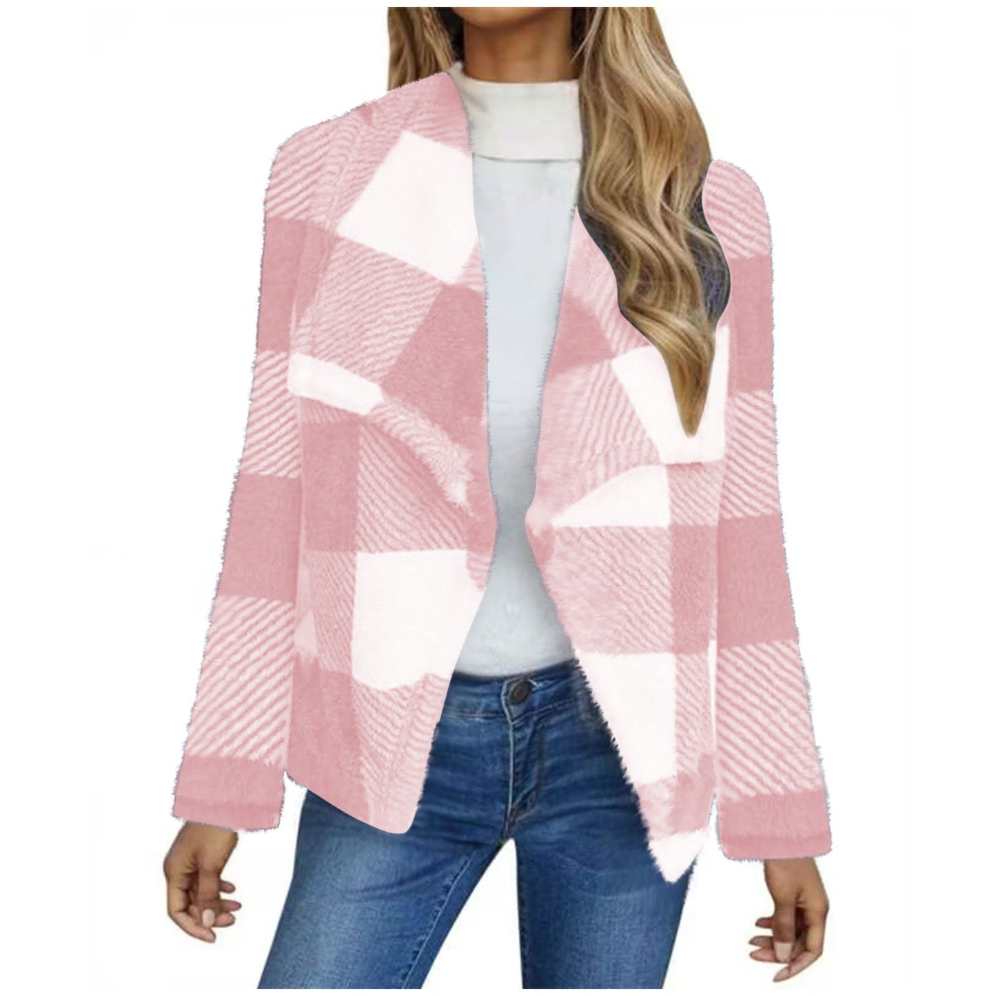 Women's Cozy Jacket in Checkered Design NOVAE