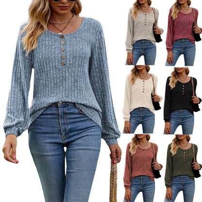 Women's knit top with button details and a relaxed fit NOVAE