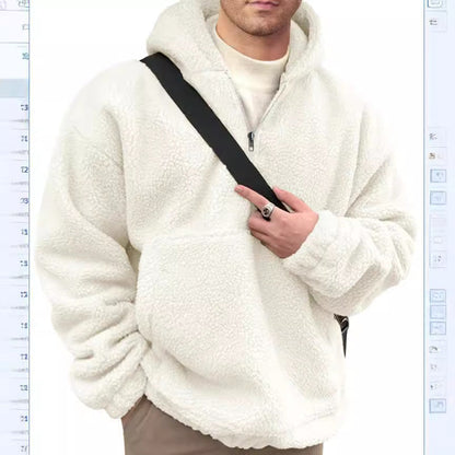 Men's cozy fleece pullover with half zipper NOVAE