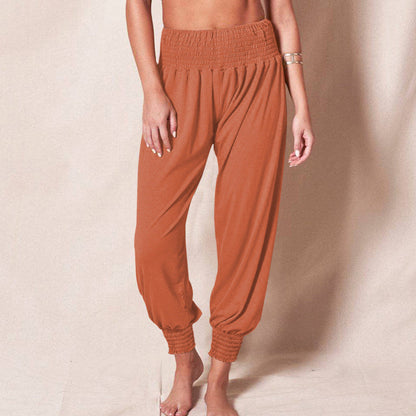 Women's Casual Harem Pants with Elastic Waistband and Side Pockets NOVAE