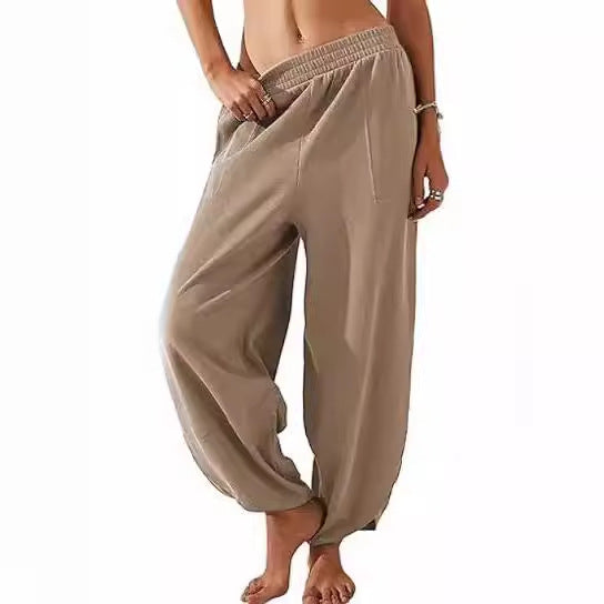 Women's wide-leg lounge trousers with elasticated waistband and pockets NOVAE
