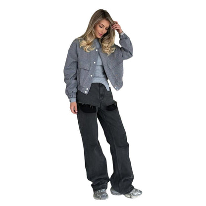 Women's casual jacket with practical pockets and elasticated cuffs NOVAE