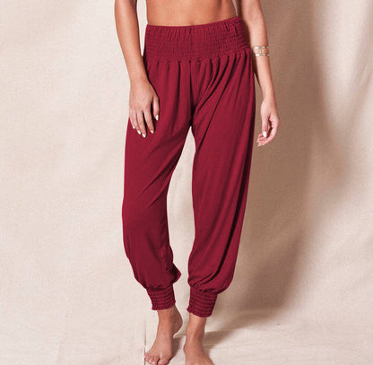 Women's Casual Harem Pants with Elastic Waistband and Side Pockets NOVAE