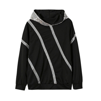 Women's hoodie with glitter accents and a modern cut NOVAE