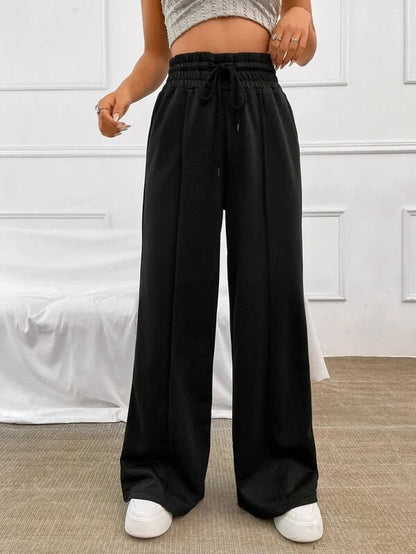 Women's wide-leg sports trousers with elasticated waistband and side pockets NOVAE