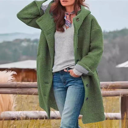 Women's oversized wool coat with practical pockets NOVAE