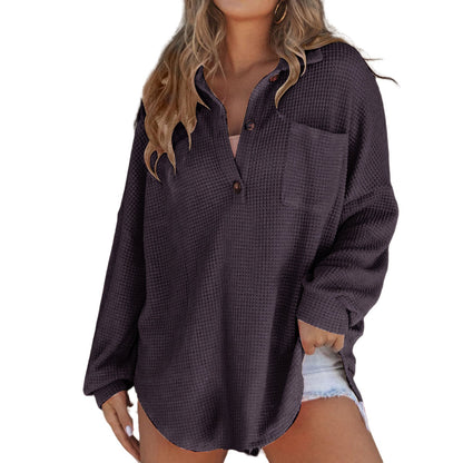 Women's waffle-textured shirt with button details NOVAE