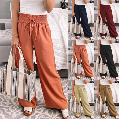 Women's Comfortable and Casual Palazzo Trousers with Drawstring NOVAE