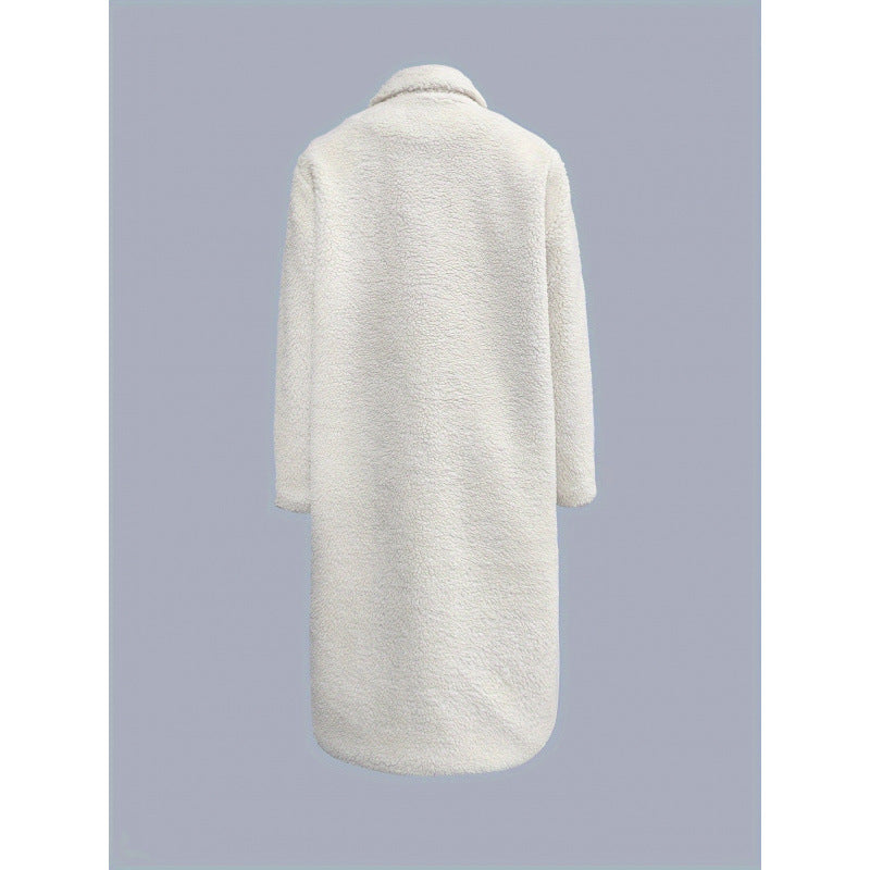 Women's Cozy Fleece Coat with Pockets and Button Closure NOVAE