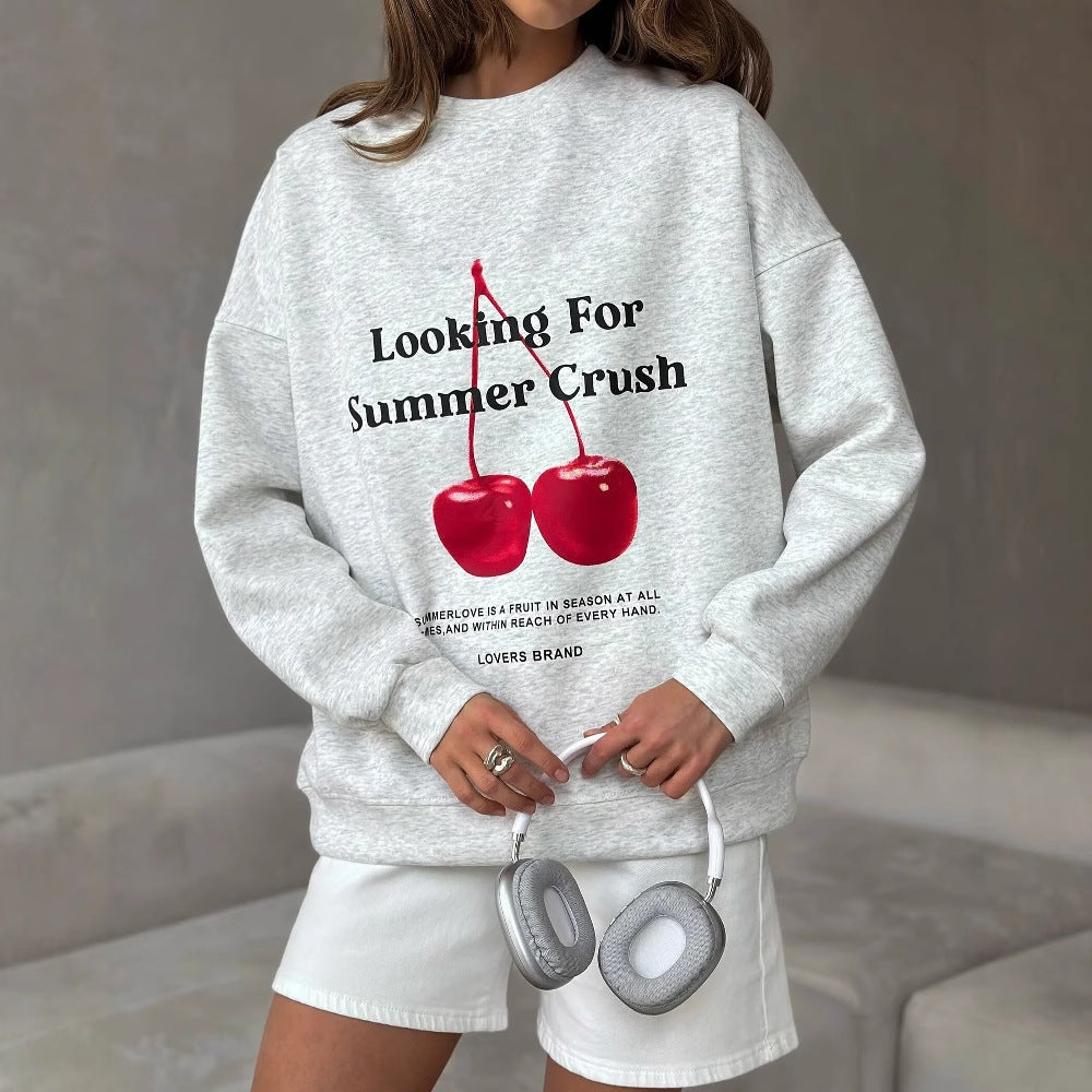 Women's casual sweatshirt with dropped shoulders and soft lining NOVAE