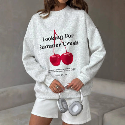 Women's casual sweatshirt with dropped shoulders and soft lining NOVAE