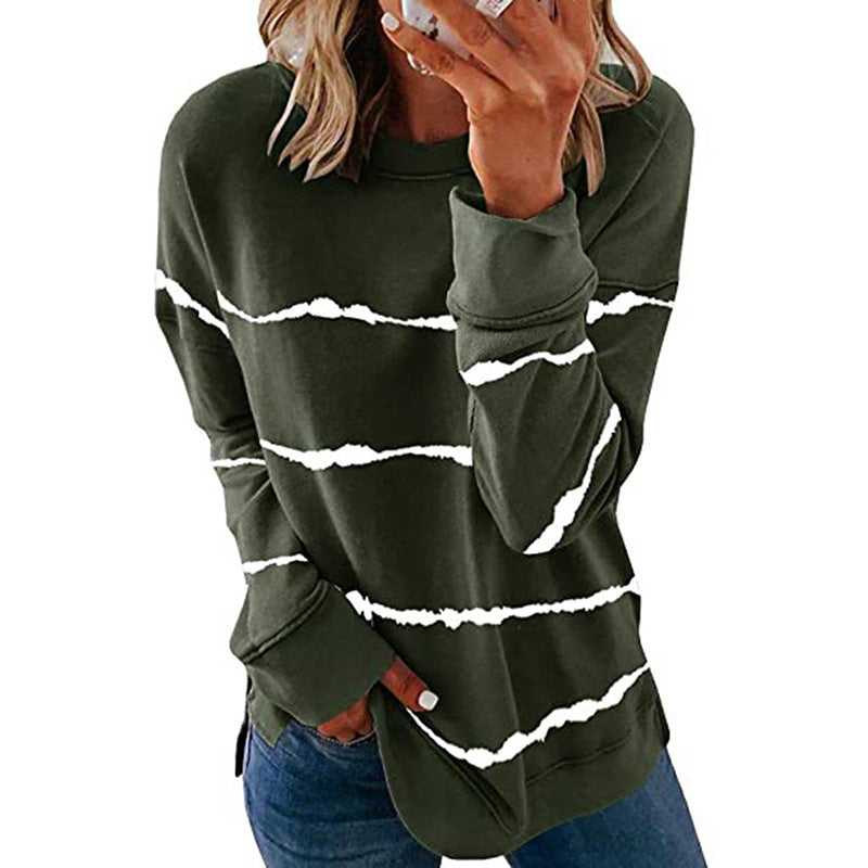 Women's casual sweatshirt with modern stripes NOVAE