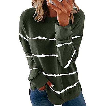 Women's casual sweatshirt with modern stripes NOVAE