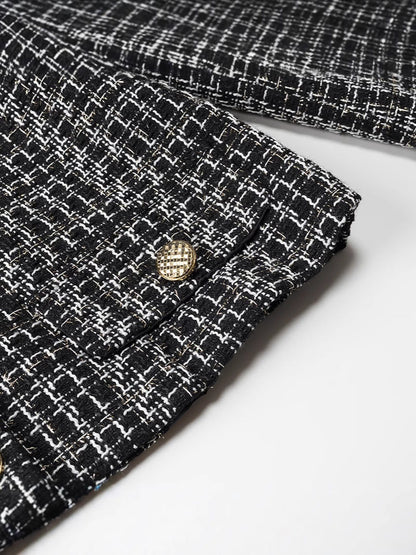 Women's elegant tweed jacket with gold buttons NOVAE