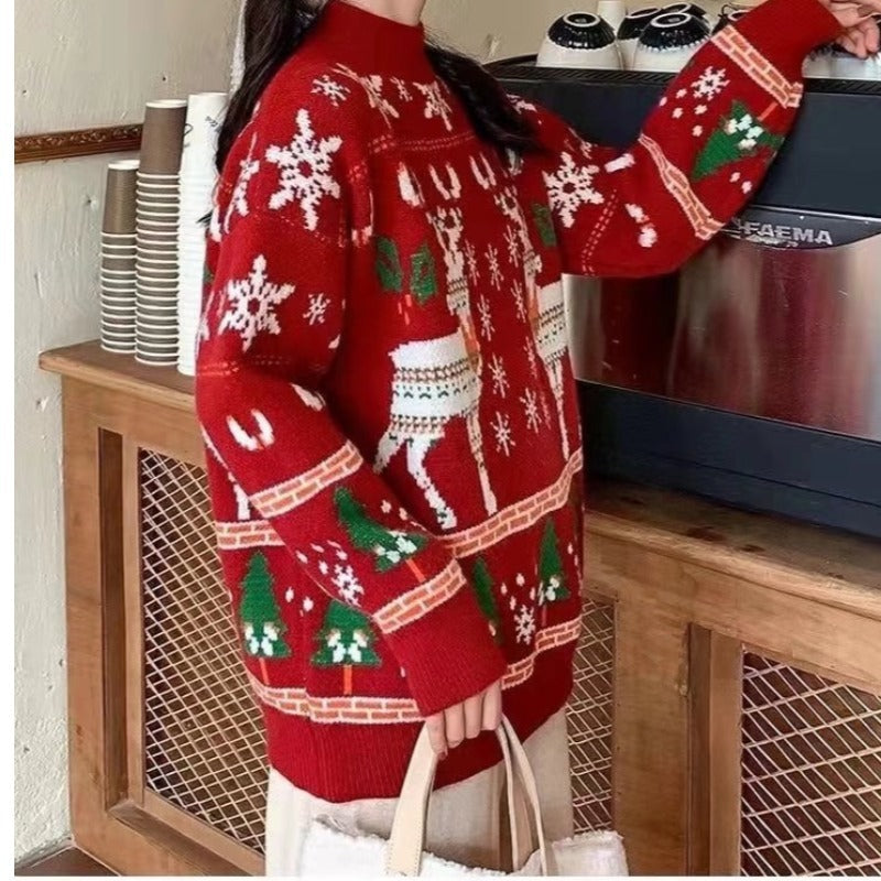 Women's festive winter sweater with Christmas motifs NOVAE