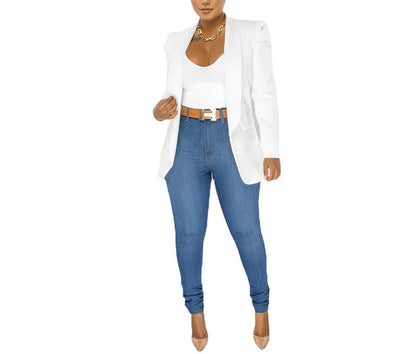 Women's Elegant Blazer Jacket with Puff Sleeves and Tailored Cut NOVAE