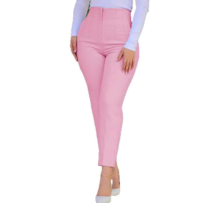 Women's High-Waisted Slimming Pant with Decorative Stitching Details NOVAE
