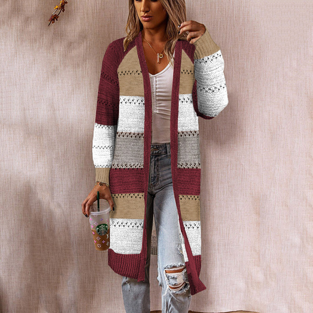 Women's cardigan with colorful pattern and voluminous sleeves NOVAE