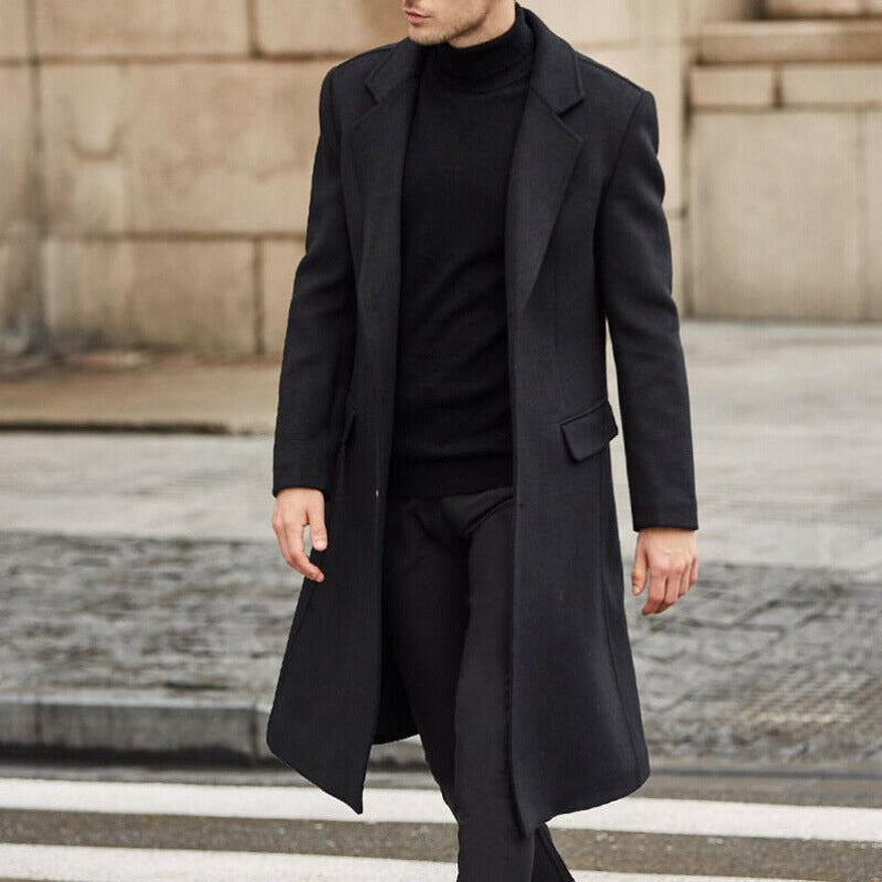 Men's elegant long-shaft coat with a slim fit NOVAE