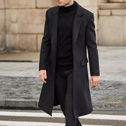 Men's elegant long-shaft coat with a slim fit NOVAE