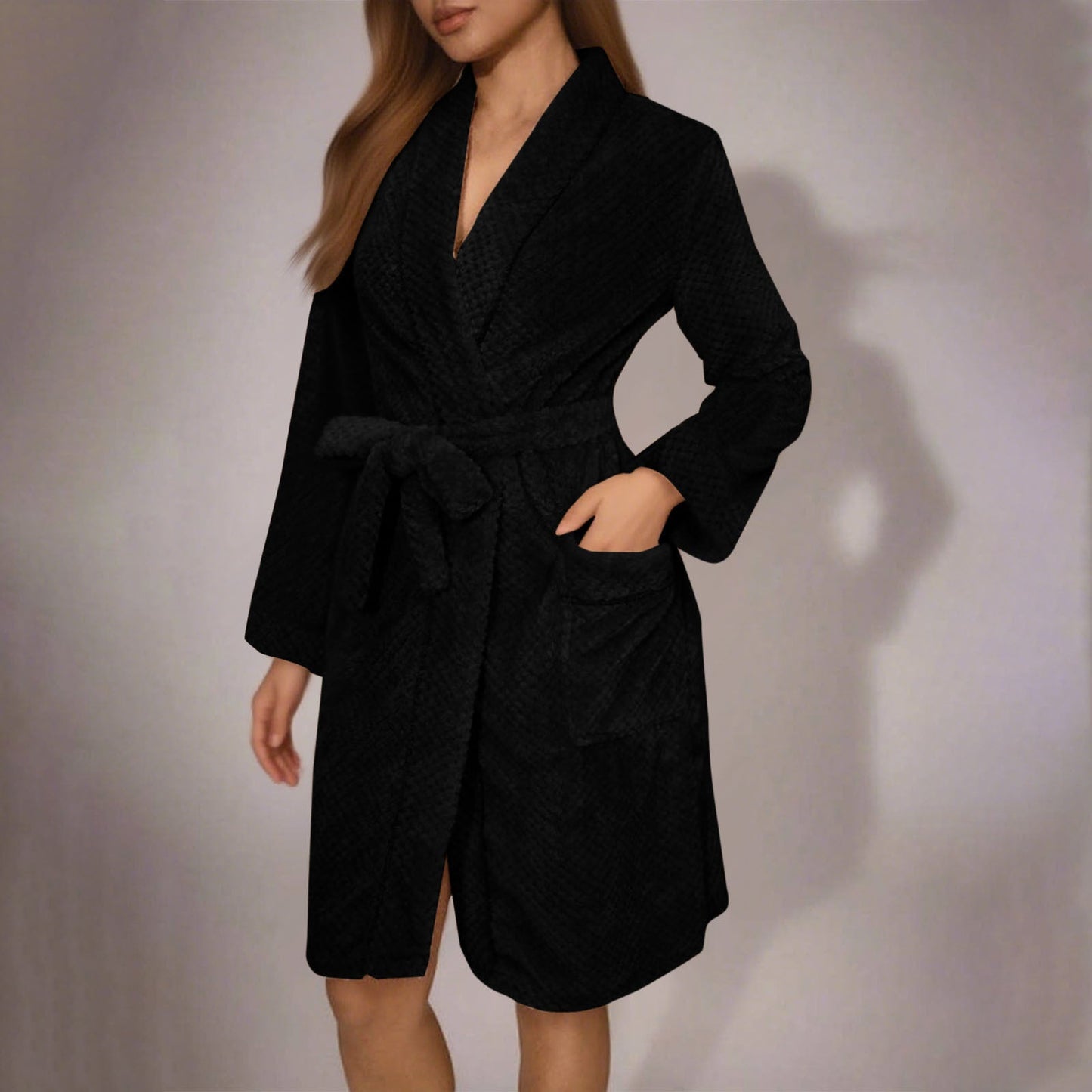 Women's Cozy Bathrobe with Belt and Pockets NOVAE