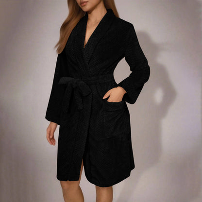 Women's Cozy Bathrobe with Belt and Pockets NOVAE