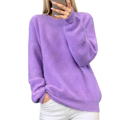 Women's soft knit sweater with elegant pattern NOVAE