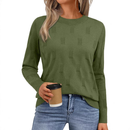 Women's knitted sweater with a textured pattern and relaxed fit NOVAE