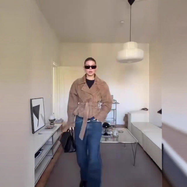 Women's designer blazer with lined, colorful interior lining NOVAE