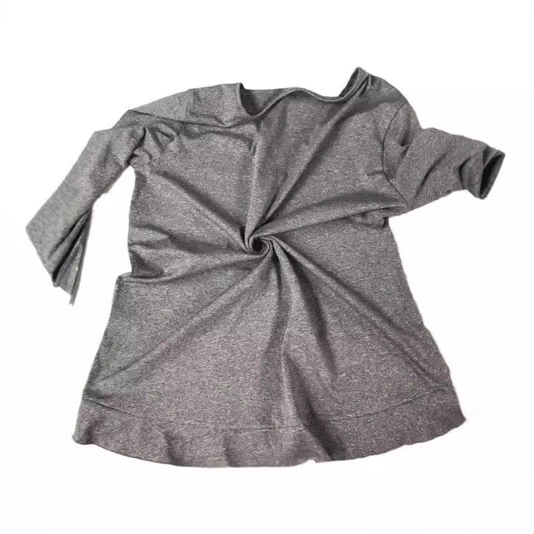 Women's sophisticated V-neck top with asymmetrical hem NOVAE